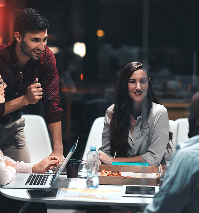 Software planning meeting for a business application